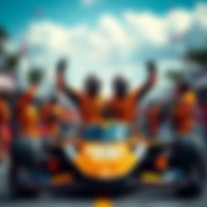 Lando Norris and McLaren team celebrating their 2nd and 3rd place finishes at the Miami race while launching HederaCon 2026.