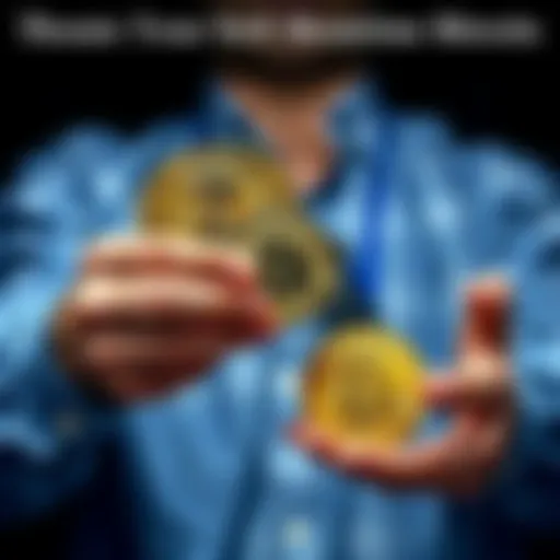 A person holding memecoins in one hand and Bitcoin in the other, weighing their options