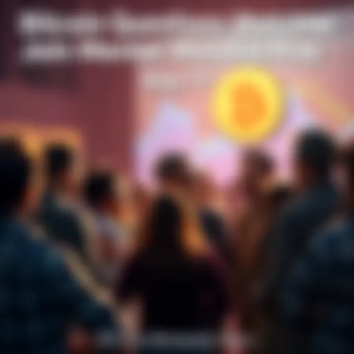 Group of people engaged in a conversation about Bitcoin, sharing questions and answers