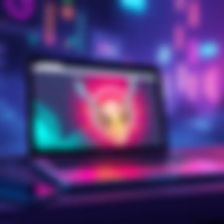 Illustration of a laptop with a glowing Metamask tab opening in Chrome, surrounded by troubleshooting elements