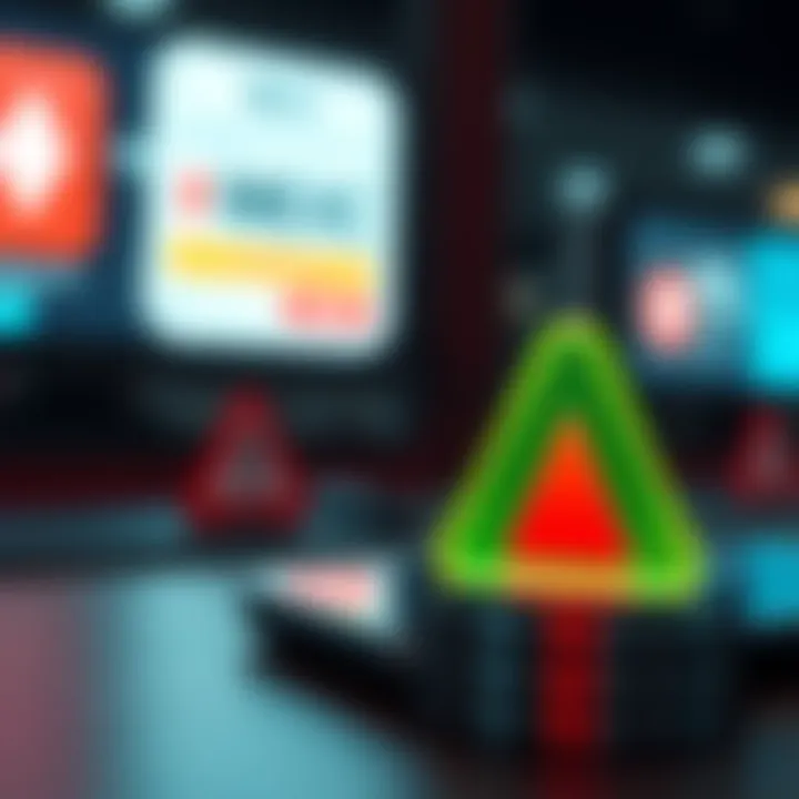 MEXC app logo with an alert symbol, highlighting user concerns