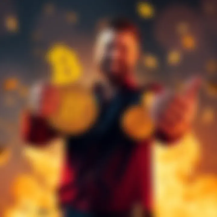 Michael Saylor confidently showing off his Bitcoin holdings, symbolizing his transformation over the years.