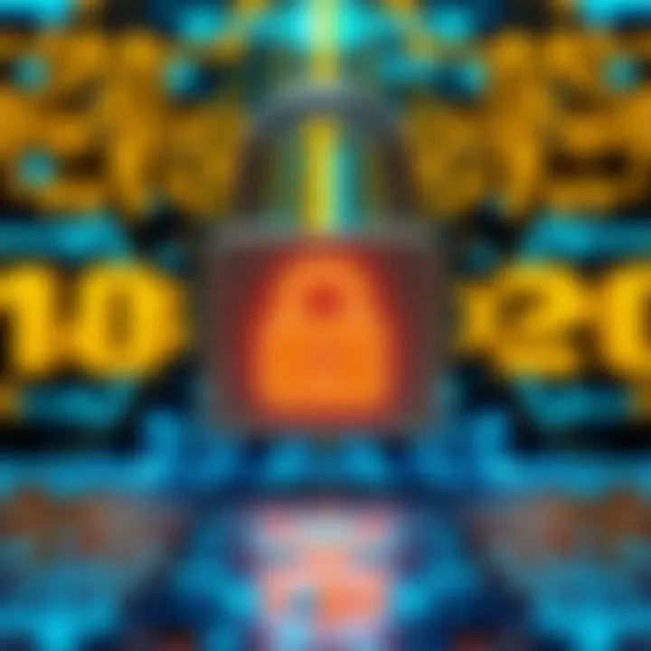 A graphic showing a lock symbol with a digital background, representing data security concerns related to Microsoft's BitLocker encryption and the YellowKey exploit.