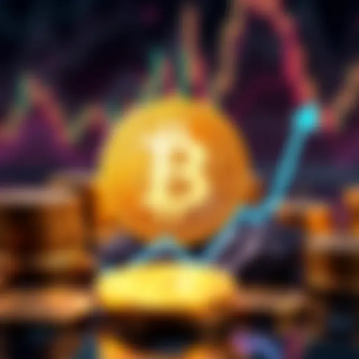 MicroStrategy logo with Bitcoin symbol and upward trend graph, representing investment growth