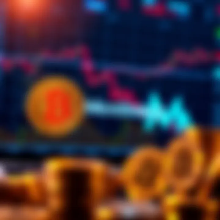 A chart showing a downward trend in Bitcoin values next to a logo of MicroStrategy, highlighting their financial struggle.