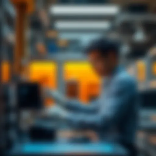 A technician demonstrating Mini LFT technology in a modern workspace, showcasing its efficiency and productivity benefits.