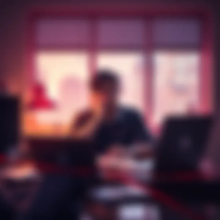 A student sits at a desk with textbooks and a laptop, looking thoughtful about missed investment chances in Bitcoin.