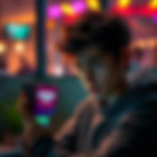 A disappointed person looking at a phone screen showing a missed login bonus notification