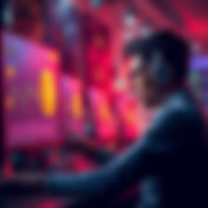 A worried person looking at a computer screen showing a loss of Harmony One coins, surrounded by crypto symbols and graphs, expressing concern about lost investments.