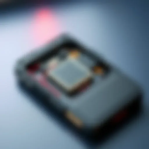Modified Ledger Nano X A Ledger Nano X wallet with a smaller battery and a tracking device inside, showing an open casing and visible changes in hardware.