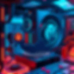 A visual representation of a Monero mining setup featuring Docker, Tor for privacy, and a dashboard displaying real-time data.