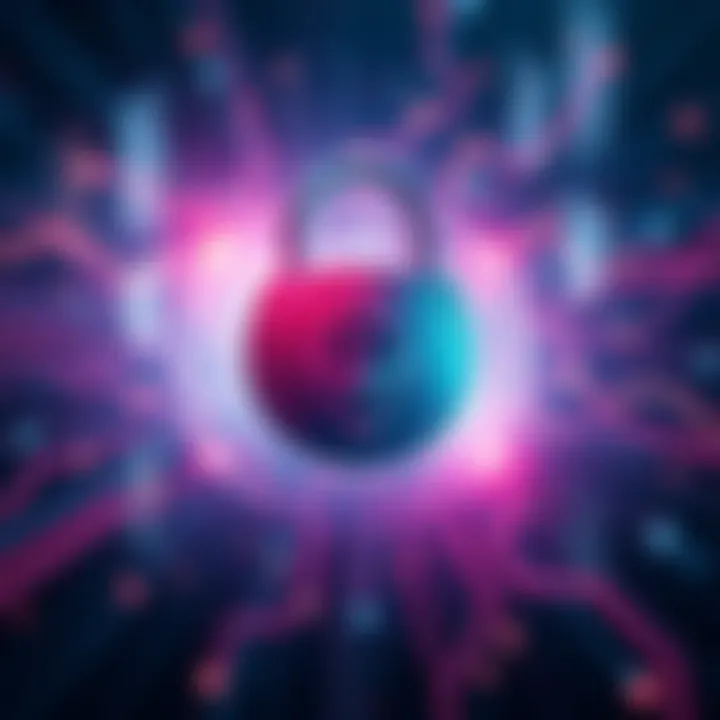 Monero cryptocurrency symbol surrounded by a padlock representing privacy in transactions