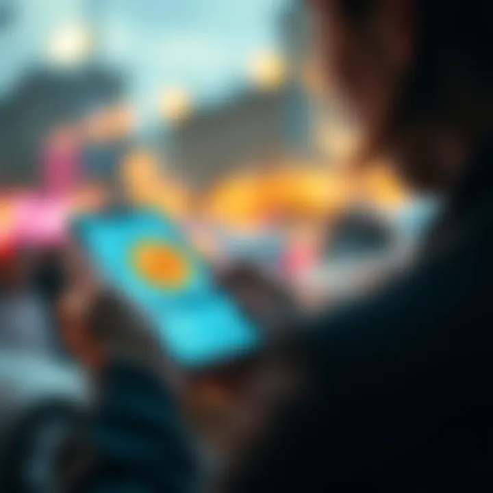 MoonPay Bitcoin Transaction A person checks their phone showing MoonPay's zero-fee offer for Bitcoin transactions, with Bitcoin logo visible.