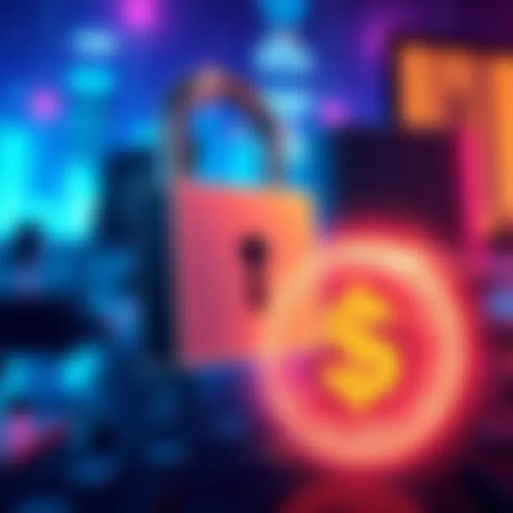 Illustration of a digital lock and a dollar sign representing the significant financial loss from the Moonwell Protocol hack linked to Claude code.