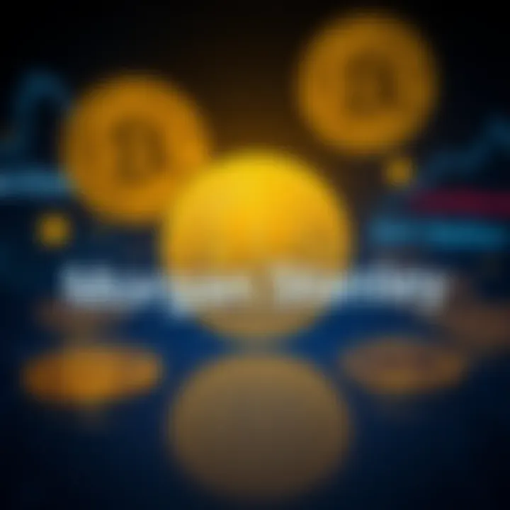 Morgan Stanley's logo with Bitcoin symbols and Coinbase and BNY Mellon logos represented in the background