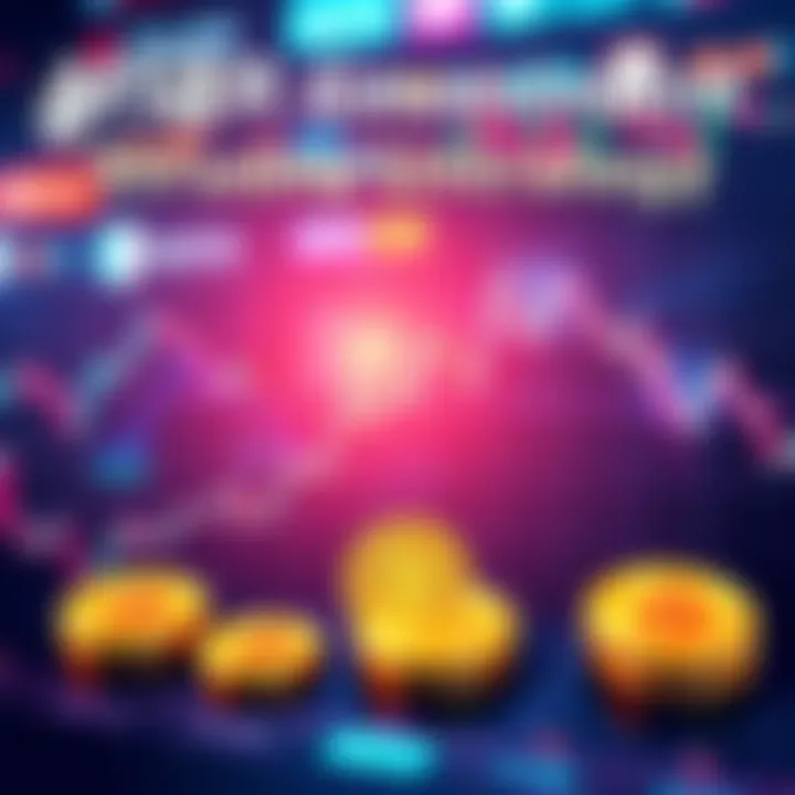 A visual representation of MSTR's Bitcoin investment strategy affecting share prices, featuring a graph showing fluctuations in market performance with Bitcoin icons