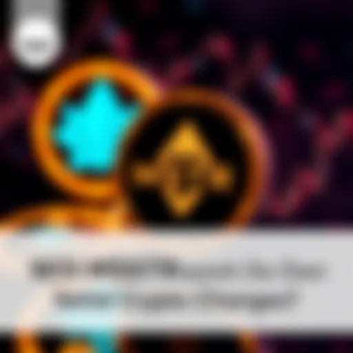 A digital representation of a new token linked to Bitcoin, with a logo and cryptocurrency symbols in the background.
