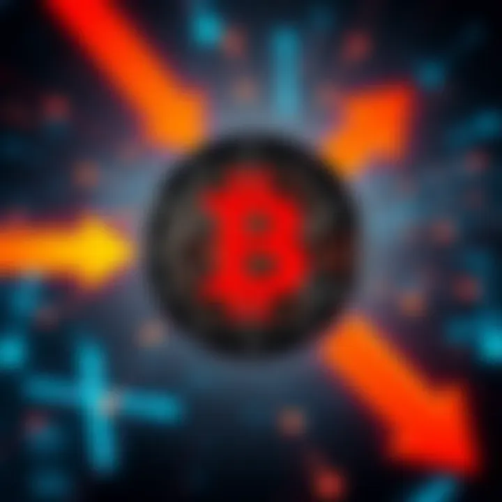 Mt. Gox Bitcoin Transfer A graphic showing a Bitcoin logo with arrows indicating movement, representing Mt. Gox transferring Bitcoin from cold storage.