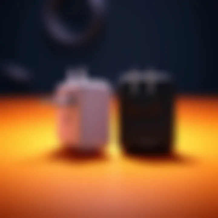 A broken Nano 3S AC adapter next to a functional one, showcasing differences.