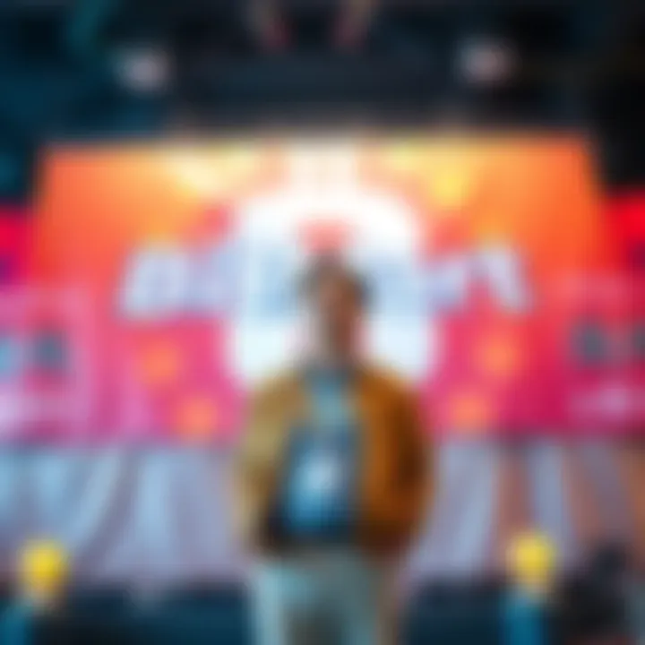 Nathan Chow, Global CEO of BitMart, standing in front of a large anniversary banner, reflecting on the company's growth and transformation.