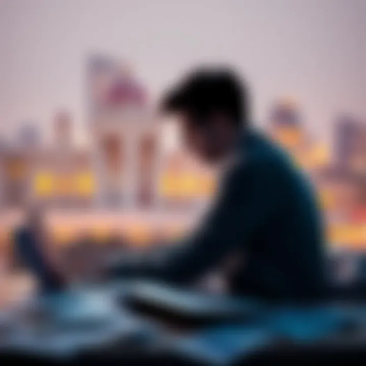 A person contemplating their rejected profile application with a laptop and papers scattered around