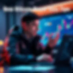 A new Bitcoin buyer asking for advice on cryptocurrency trading with a laptop and charts in the background.