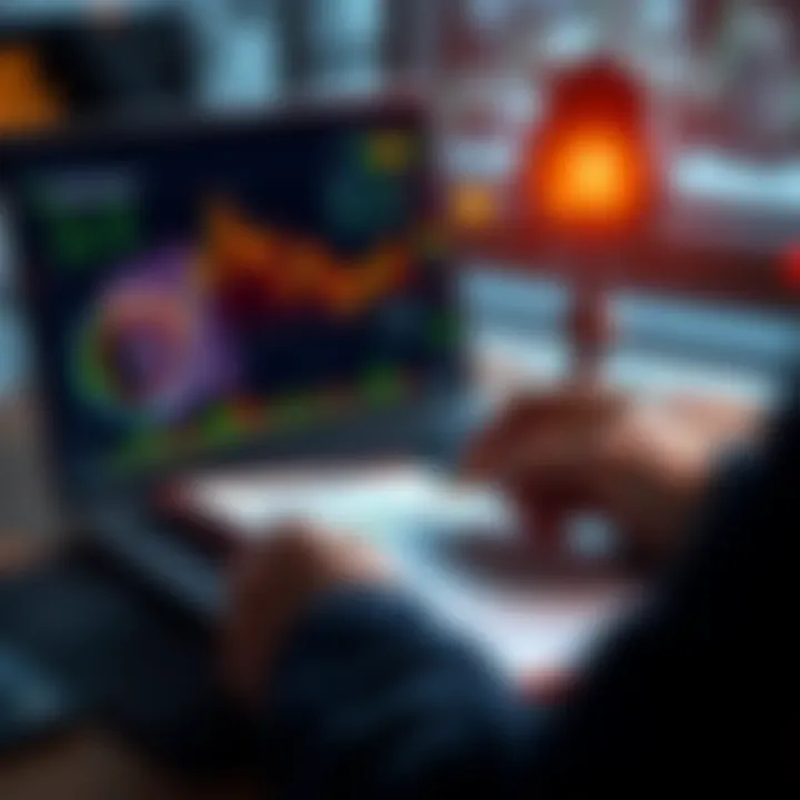 New Crypto Investors A person looking at cryptocurrency charts on a laptop with a notepad and pen in hand, symbolizing research for new investors.