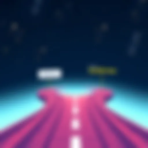 An illustration showing two paths, one labeled 'Owning BTC' and the other 'Holding 56,000 Sats', representing different investment choices for new investors.