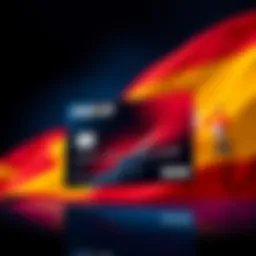 A new Nexo card displayed with a background of the Spanish flag, symbolizing its launch for customers in Spain