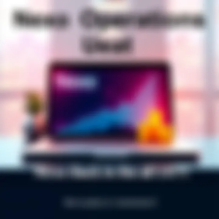 Illustration of a laptop with a graph showing growth in investments, symbolizing Nexo's return to the US market.