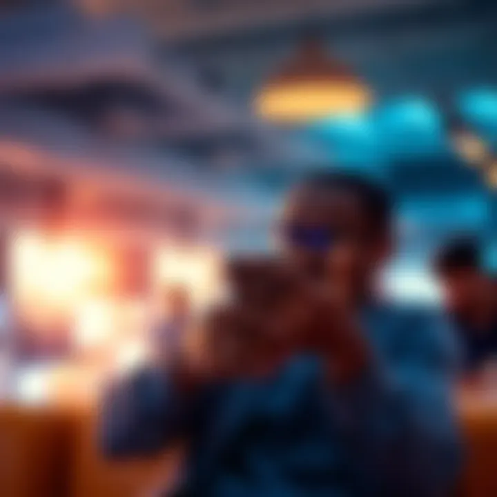 A person holding the next Solana phone, discussing its features and quality in a casual setting.