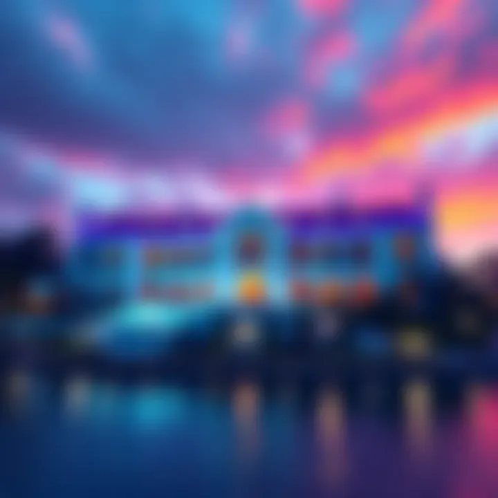 A digital artwork representing an NFT linked to Mar-a-Lago, showcasing a vibrant design of the estate with a modern twist.