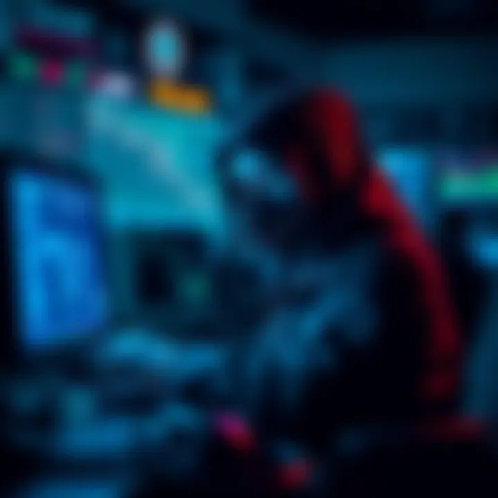 A North Korean hacker using a computer and a Telegram bot to launder funds on a cryptocurrency exchange.