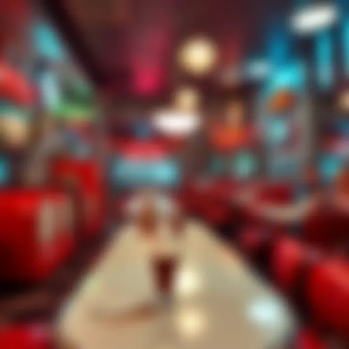 Nostalgic 1950s Scene A vintage diner with retro decor, people dressed in 1950s fashion enjoying milkshakes and burgers