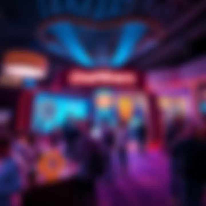 OneMiners Booth at Bitcoin Conference A vibrant booth for OneMiners at the Las Vegas Bitcoin Conference 2026, showcasing products and engaging attendees.