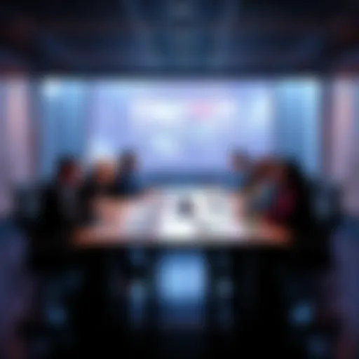 Open Source Committee Meeting A group of people gathered around a conference table during the Open Source Committee Intersect meeting, discussing ideas and sharing insights.
