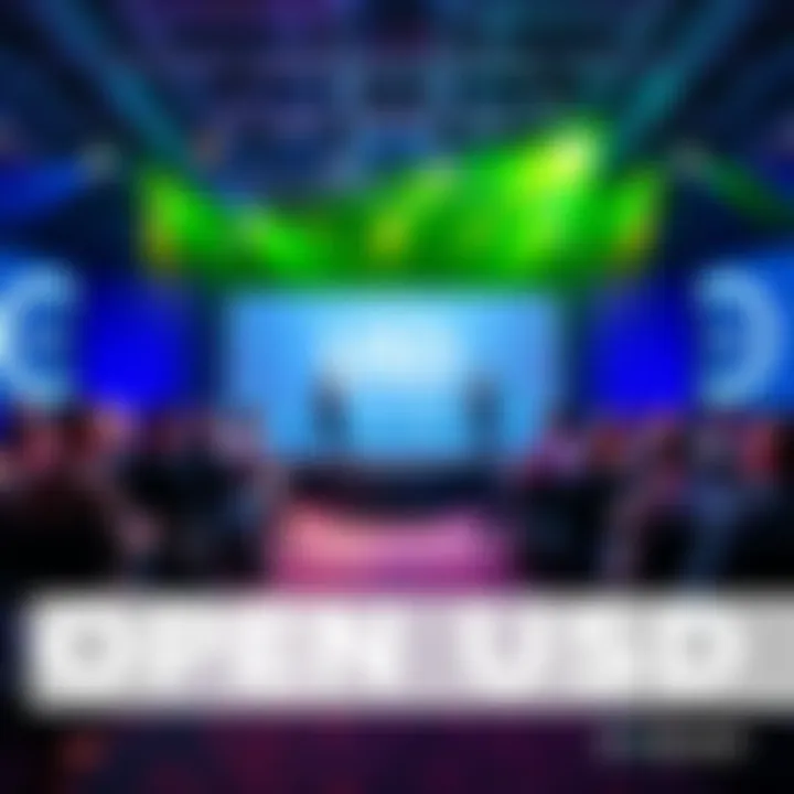 Open USD Launch Event A diverse group of industry leaders, including representatives from financial giants, gathered at a conference to announce the Open USD initiative, signaling a new era in digital currency.
