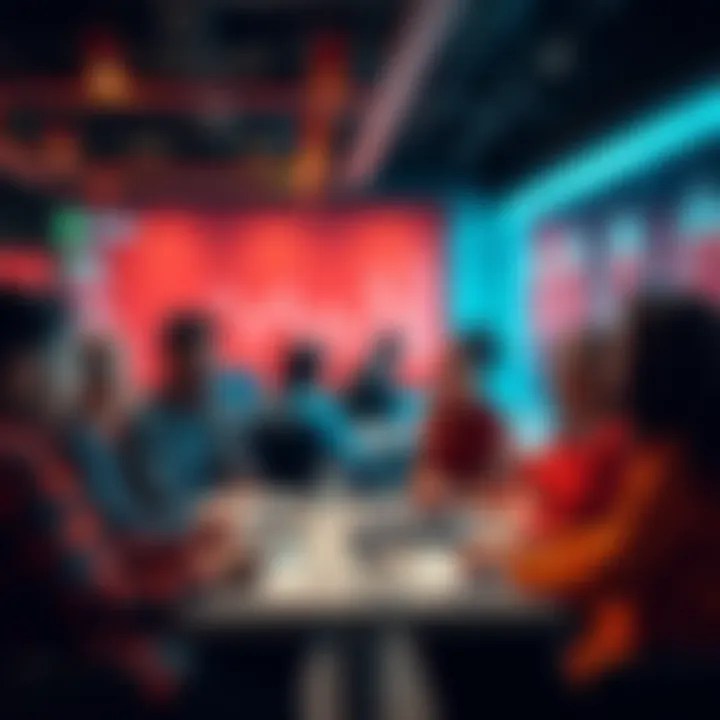 Oracle Health Salary Discussion A group of Oracle Health employees engaging in a discussion about salaries and stock options, sharing thoughts on their compensation.