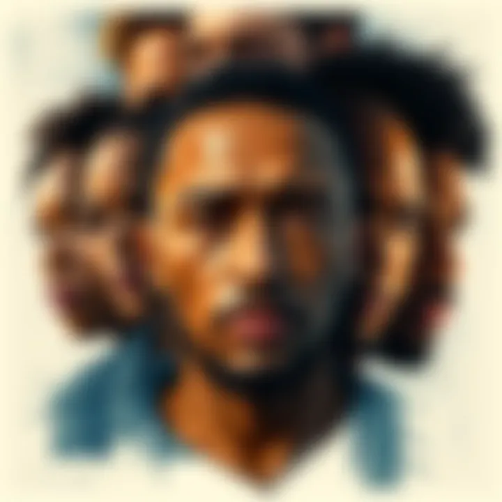 A collage of diverse faces representing everyday struggles and triumphs