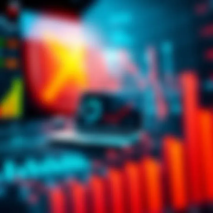 A visual representation of Ortex tools influencing market dynamics on platform X with charts and graphs in the background.