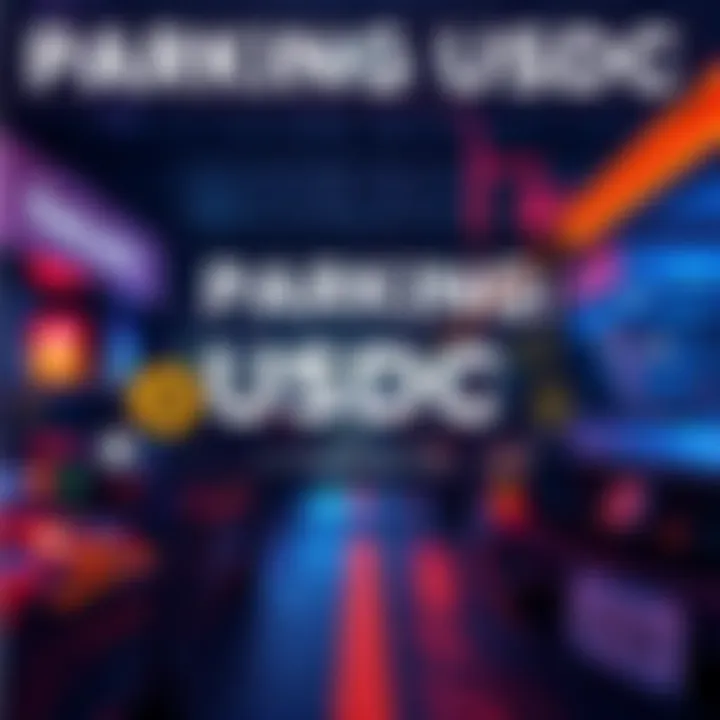 A graphic showing different options for parking USDC with icons for various platforms and APY rates