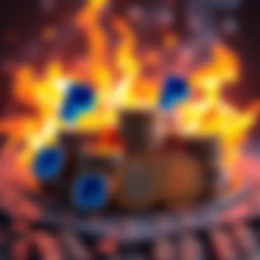 Visual representation of Paxos minting and burning PayPal stablecoins, showcasing stacks of coins and digital currency symbols
