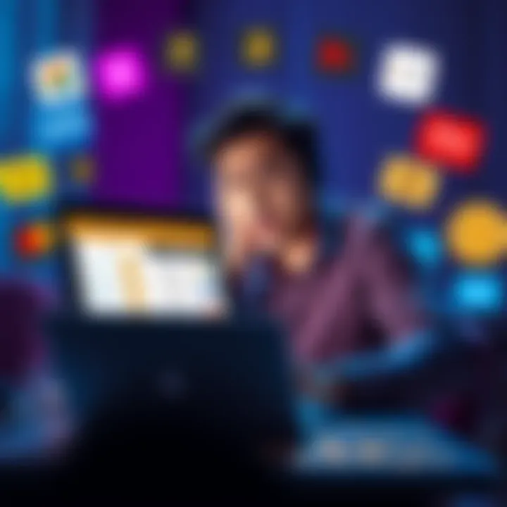 A person frustrated with a laptop showing payment method options for buying cryptocurrency, with various card logos around