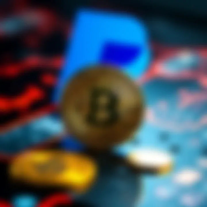 A graphic showing Paypal's logo with a crypto coin and a percentage symbol, illustrating additional fees on transactions.