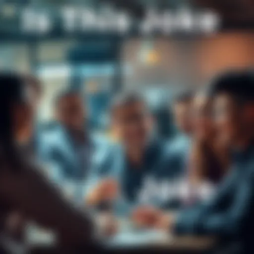 A group of people discussing and laughing, with one person looking confused, reflecting on a recent claim that has sparked debate.