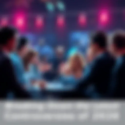 A group of people engaged in a lively debate about social and political issues of 2026, showcasing diverse opinions