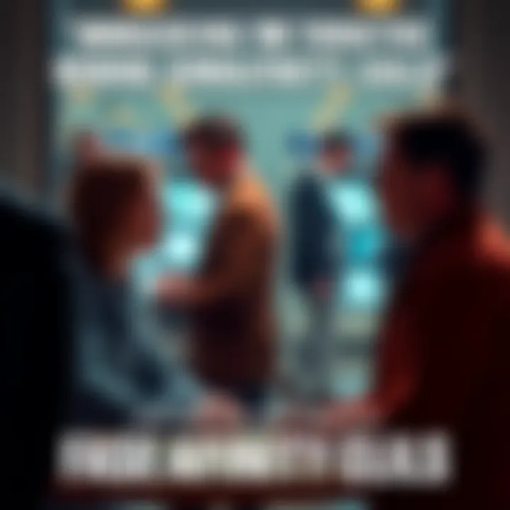 Two individuals in conversation, one expressing false claims of shared interests while the other appears skeptical.