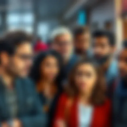 A group of diverse people sharing their thoughts on social media claims, showing expressions of skepticism and curiosity.