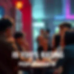 A group of people discussing opinions about Yoo's rating in a casual setting