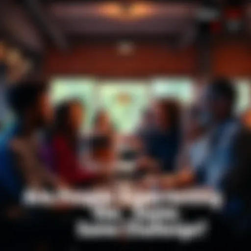 A group of diverse people discussing their challenges and experiences in a casual setting